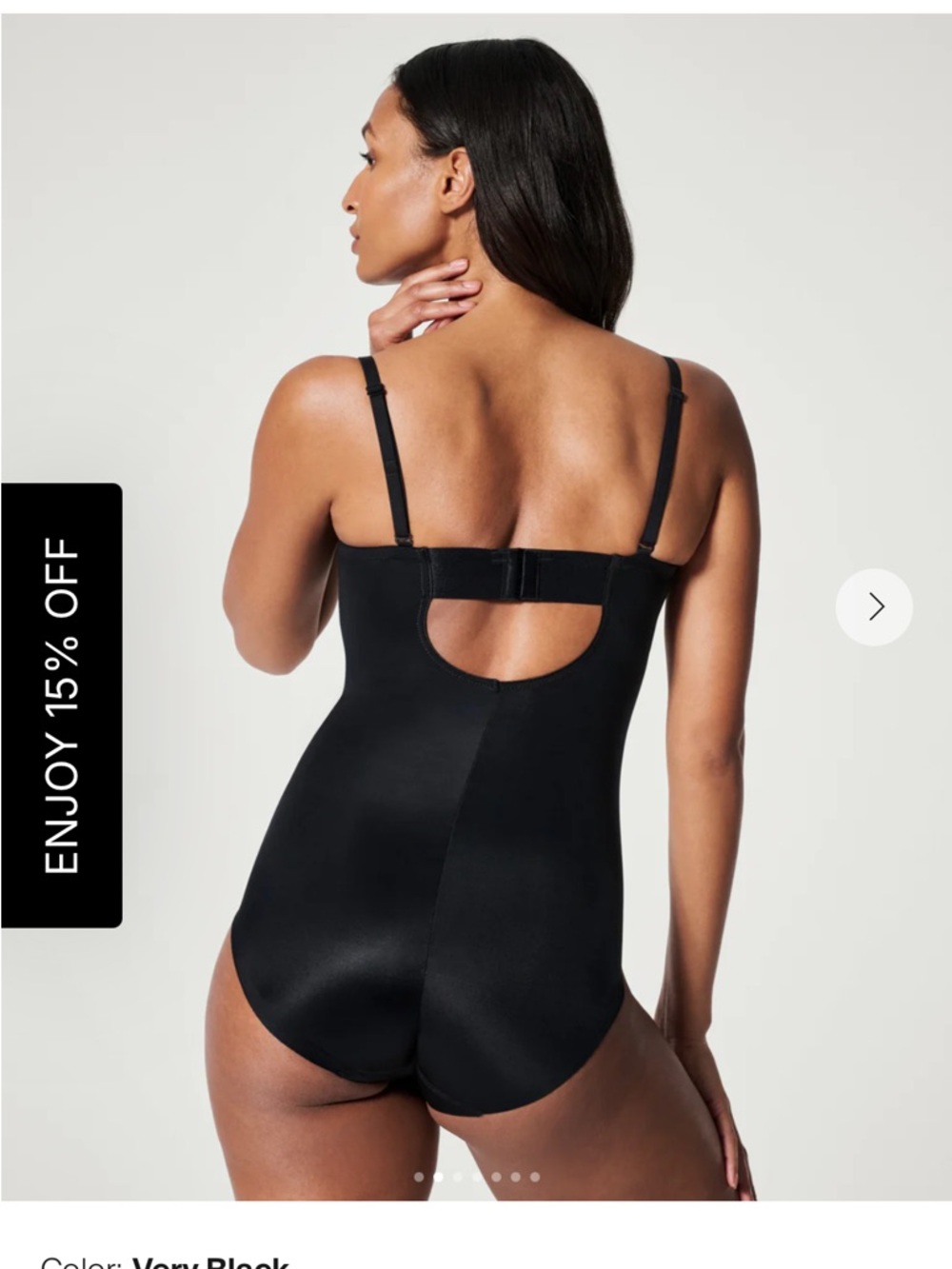 SPANX Black Underwire Shaping Bodysuit - Picture 2 of 6
